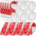 24 Rolls Clear Packing Tape with 4 Dispensers, Heavy Duty Packing Tape Refills for Moving Mailing Packaging Shipping Supplies, 2.0 inches x 60 Yards Per Roll