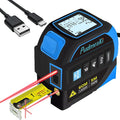 4-in-1 Laser Tape Measure 196.85Ft Laser Ranging 16.4ft Auto-Locking Tape Measure with Backlight LCD Screen, Area, Volume Measurement, Pythagorean Mode, Ft/in/m Unit Switching