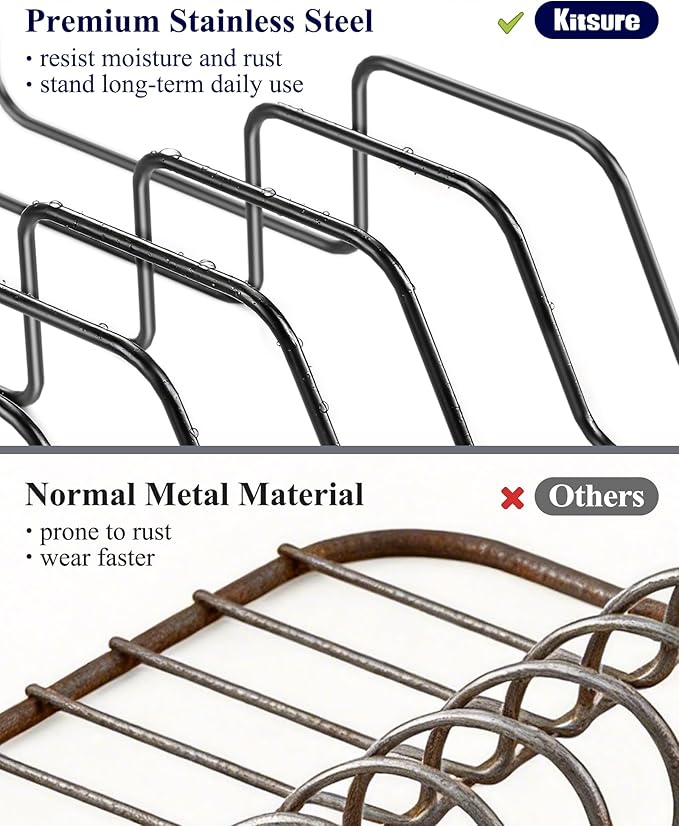 Kitsure Large Dish Drying Rack - Extendable Dish Rack, Multifunctional Dish Rack for Kitchen Counter, Anti-Rust Dish Drainers with Cutlery & Cup Holders 19.2"-26.7" L x 12.9" W, Black