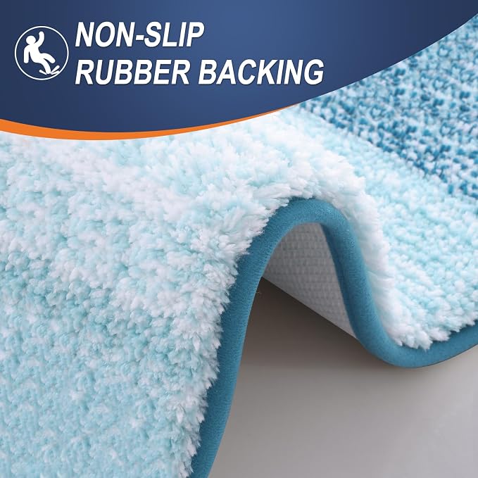 OLANLY Large Bathroom Rugs Mat 50x30, Extra Soft Absorbent Microfiber Bath Rugs, Rubber Backing, Quick Dry, Washable Bath Mats for Bathroom Floor, Tub and Shower, Home Decor Accessories, Peacock Blue