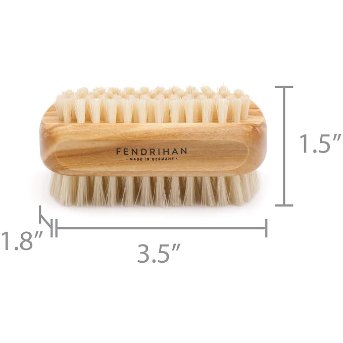 Genuine Boar Bristle Nail Brush with Real Olive Wood Handle MADE IN GERMANY