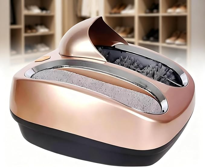 Fully Automatic Shoe Sole Cleaning Machine, Smart Induction Boot Brush, Electric Shoe Polishe, for Clinic and Household Use(Champagne Gold)