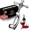 Wine Opener Deluxe, Heavy-Duty Bottle Opener for Easy Cork Removal, Manual Corkscrew for Smooth & Effortless Intact Wine Corks, Premium Corkscrew for Waiters, Bartenders & Home Use