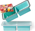 2 Cup Silicone Freezer Trays with Lid, Meal Prep Containers-2-Pack | Food Grade Silicone, BPA-free, Food Freezer Mold for Soup, Stew, Sauce, Leftovers, Reinforced Alloy Frame, Dishwasher Safe