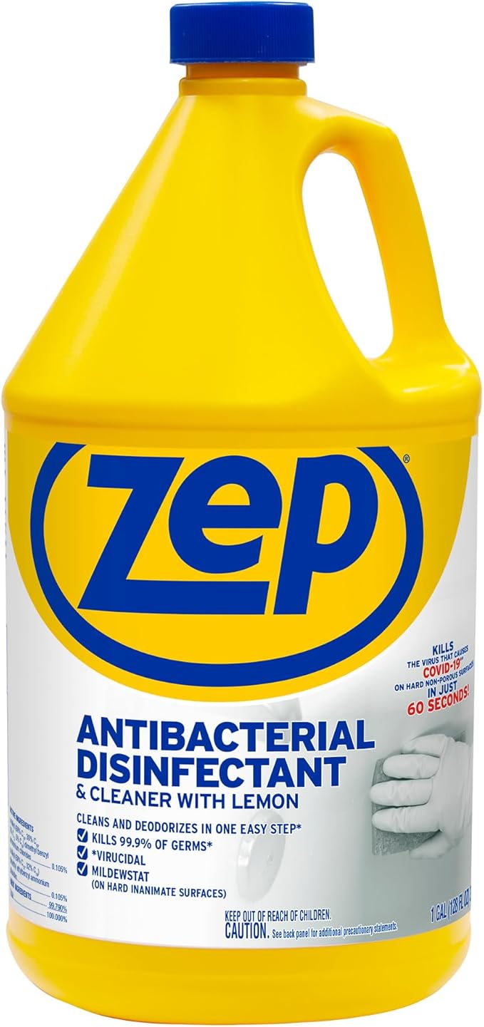 Zep Commercial 1041688 Antibacterial Disinfectant Cleaner with lemon , 1 gal Bottle