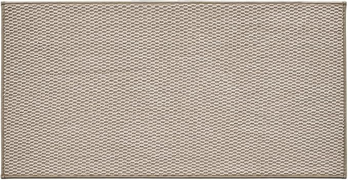 TYUU Bathroom Rugs Non Slip Washable, Super Absorbent Thin Bath Mat Quick Dry Low Pile Bathroom Rug, Beige 24"x47"