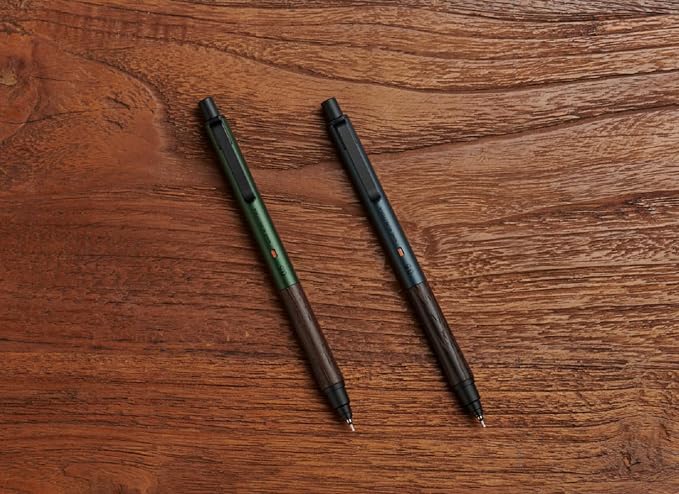 KURUTOGA Mitsubishi Pencil Mechanical Pencil Wood 0.5mm Steel Gray M5KW1P.23 With Original Stylus Ballpoint Touch Pen