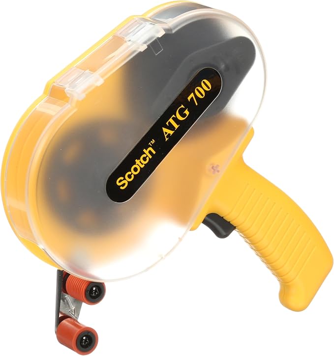 3M Scotch ATG 700 Adhesive Applicator, 1/2 in and 3/4 in wide rolls, Yellow