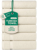 SALBAKOS 6-Piece 100% Turkish Cotton Hand Towels, 16x30 inch, Ivory | Large Size Thick Super Soft Highly Absorbent, Versatile Hair Face & Hand Drying Towel, Premium Hotel Quality Made in Turkey