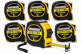 6 Pack - Tape Measures 25 ft / 7.5m – Dual Sided Blade with Easy Read Fractions to 1/8th inch Plus Centimeters on Back Side - Magnetic Tip - Thumb Lock - Belt Clip – Retractable Measuring Tape