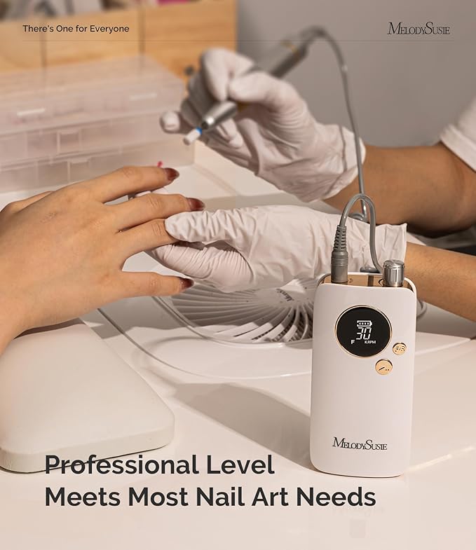 MelodySusie Entry-Level Clip-On Rechargeable Nail Drill, SC320F 30000RPM E-File with Pastel & Colorful Design for Manicure Shaping & Gel Removal, Ideal for Training, Nail Art Practice & Home Use.