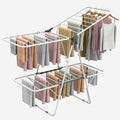 Clothes Drying Rack, 2-Tier Foldable Laundry Dryer Rack, Metal Height Adjustable Clothes Rack, for Outdoor & Indoor, with 31 Drying Rails, 59" L × 23.8" W