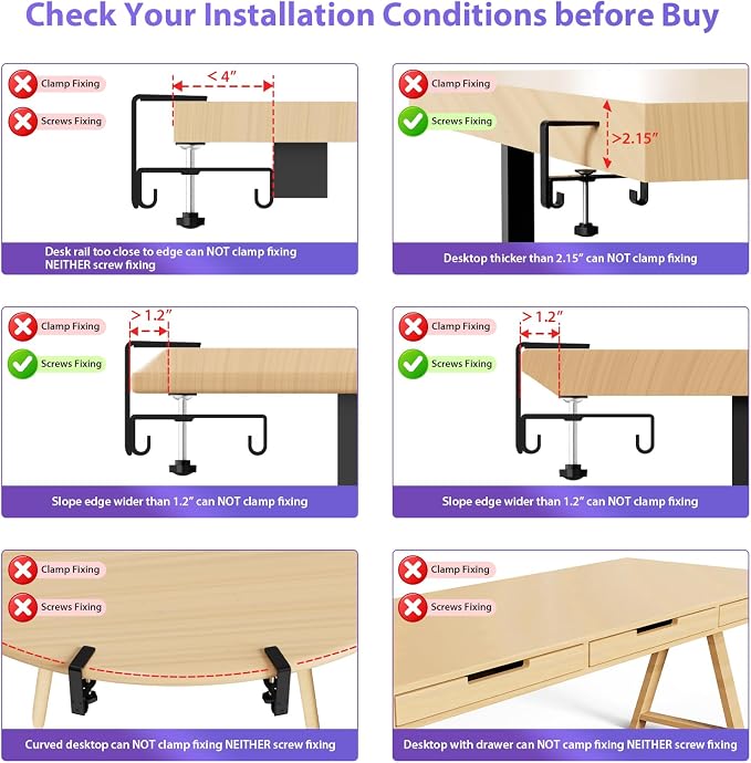Univivi No Drill Under Desk Cable Management Tray, 28" Cord Organizer for Table, Clamp/Screw Mount Desk Cable Management, Premium Fabric Cable Management Tray for Office, Home