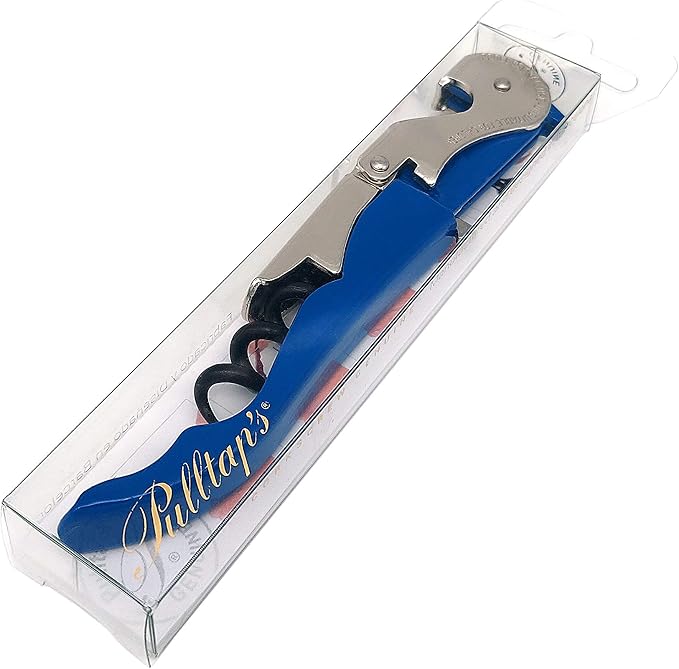 Pulltap's Genuine Slider 900 Waiter's Corkscrew – Double-Hinged Wine Key with Sliding Foil Cutter – Patented Design – Made in Spain – Azul (Blue)
