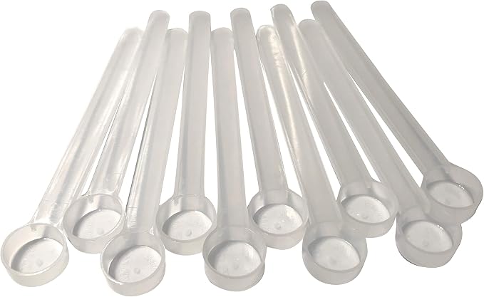 1 mL (1 CC) Long Handle Plastic Measuring Spoon for Coffee, Protein Powder, Pet Food, Spices, Grains, Dry Goods – Food-Grade BPA-Free (Pack of 10)