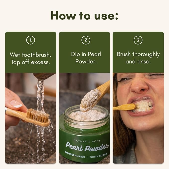 Nathan & Sons Pearl Remineralizing Tooth Powder, Hydroxyapatite, 1.1 oz