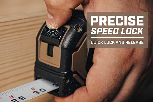 Spec Ops Tools Tape Measure for Measuring & Layout, 1 1/8" Double-Sided Blade and Military-Grade Composite Case, 16 Foot + 25 Foot
