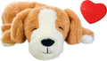 Plush Heartbeat Toy - Calming Anxiety Relief Toys for Puppies and Kittens - Heartbeat in a Soft Comforting Pet Plush for Dogs and Cats (Brown Plush + Heart Only)