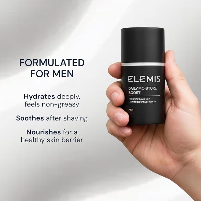 ELEMIS Daily Moisture Boost for Men | Lightweight Post-Shave Day Lotion Hydrates, Soothes, Nourishes, and Calms for Refreshed, Recharged Skin | 50 mL