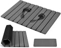 Foldable Stone Bath Mat, 2 PCS Quick-Dry Diatomaceous Earth Stone Drying Mat for Bathroom, Non-Slip Rubber Base, Shower Mat Outside Shower, Easy to Store, Easy to Clean (Grey 24"×16" & 8"x4")