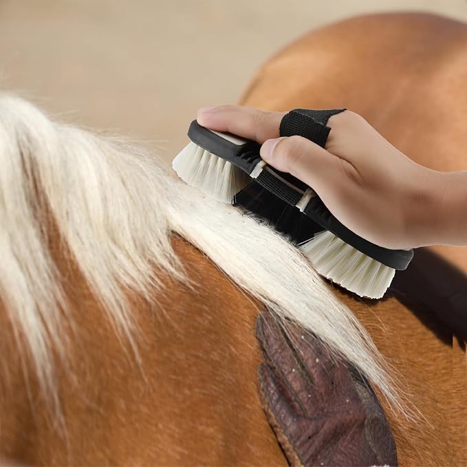 8Pcs Horse Grooming Kit,Horse Brush Set Equine Care Cleaning Kit with Organizer Tote Bag, Tack Room Supplies Set for Grooming and Bathing