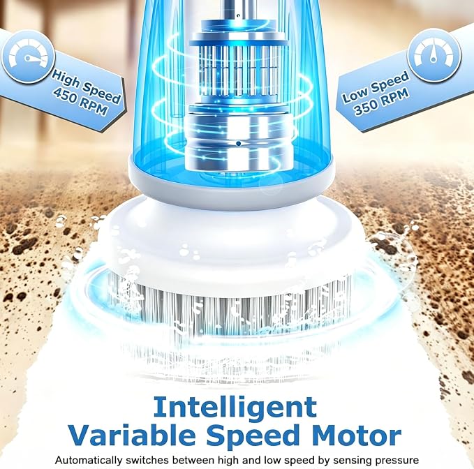 DAESUNG Electric Spin Scrubber, Electric Bathroom Brush with 7 Replaceable Heads, Power Scrubber with LED Display, Electric Scrubbers for Cleaning Shower, Tile, Grout, Sink