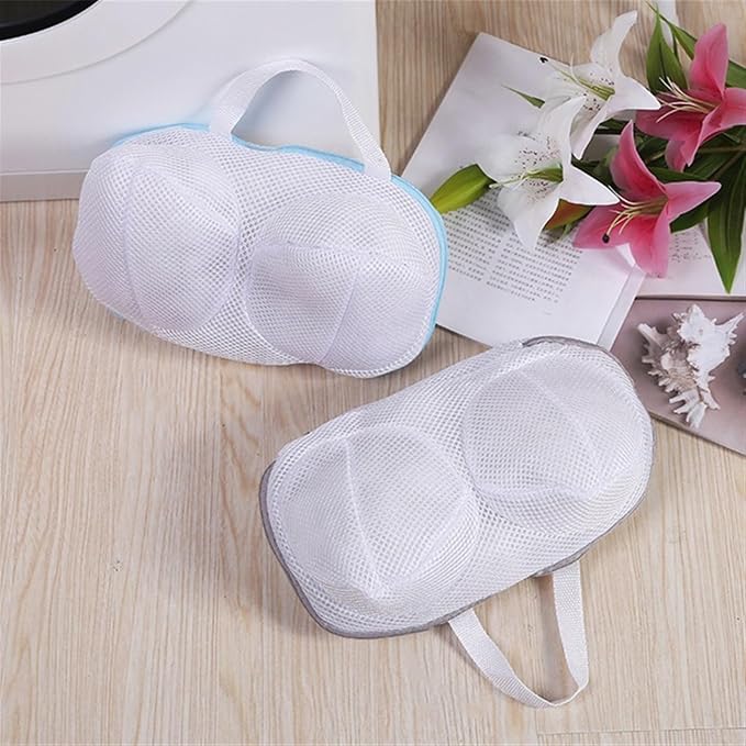 Mesh Laundry Bags，Washing Machine Wash Bags， 2pcs Brassiere Use Travel Protection Mesh Machine Wash Cleaning Bra Pouch Washing Bags Net Underwear Anti Deformation(Blue)