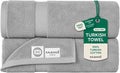 SALBAKOS 2-Piece 100% Turkish Cotton Bath Towels Extra Large 35x70, Silver | Oversized Bath Sheet Towel for Bathroom & Beach, Thick, Super Soft, Highly Absorbent, Premium Hotel Quality, Made in Turkey