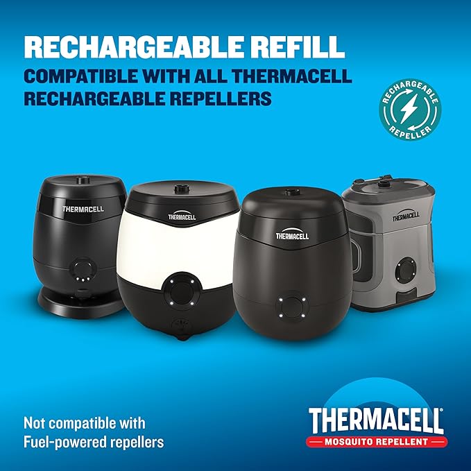 Thermacell Patio Shield Mosquito Repellent E-Series Rechargeable Repeller Bundle; 20’ Mosquito Protection Zone; Includes 240-Hour Repellent Refill; No Spray, Flame or Scent; Bug Spray Alternative