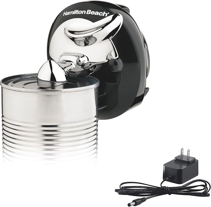 Hamilton Beach Walk 'n Cut Hands-Free Cordless Electric Can Opener | Automatic & Hand-Free | Rechargeable | Opens Any Size Can |Easy Clean Removable Blade | Black | 76501G
