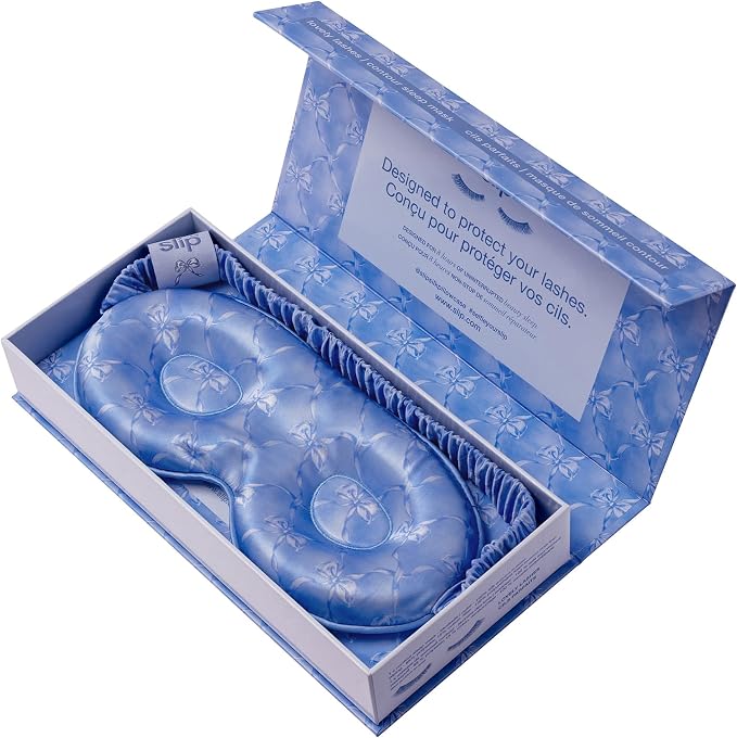 slip Pure Silk Contour Sleep Mask: Protect Your Delicate Lashes with Our Innovative, Lash-Friendly Design. Experience Uninterrupted Beauty Sleep with Slipsilk™ Comfort, 1 Contour Mask, Bluebelle