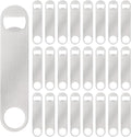 25 Pack Flat Beer Bottle Opener 7 inch Stainless Steel Flat Bottle Opener Beer Bottle Openers for Bartender Kitchen Bar Restaurant (Silver)