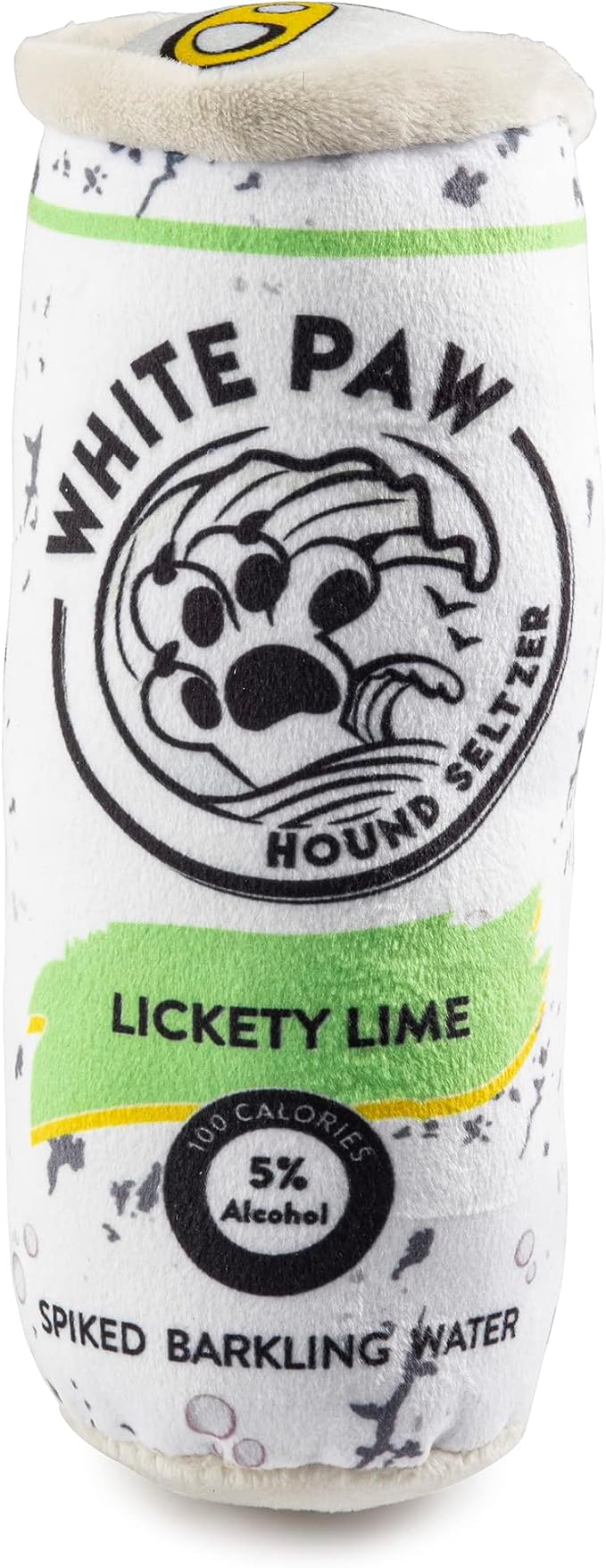 Haute Diggity Dog White Paw Lickety Lime, Plush Designer Dog Toys with Interactive Squeaker, Stimulating Pet Enrichment, Machine-Washable & Safe Materials for All Breeds, One Size