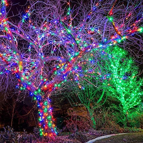 BrizLabs Colored Christmas Lights, 139.2ft 600 Count Christmas Tree Lights, 120V UL Certified Connectable Incandescent Mini Light String Set for Outdoor Indoor Xmas Party Garden Home Decor