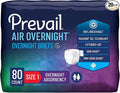Prevail Air Overnight Adult Incontinence Brief Size 1 / Medium Heavy Absorbency Overnight, NGX-012/1, 58, 80 Ct