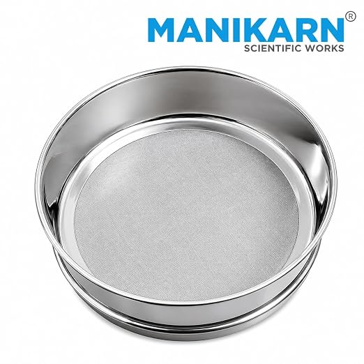 Test Sieve 8 Inch (200mm) – 20 Micron Mesh – Grade 304 Stainless Steel Frame & Mesh – Laboratory Sieve for Soil, Sand, and Particle Size Analysis