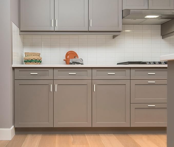Ravinte 25 Pack Solid 3 Inch Square Cabinet Handles - Brushed Nickel Kitchen Cabinet Hardware - Drawer Pulls