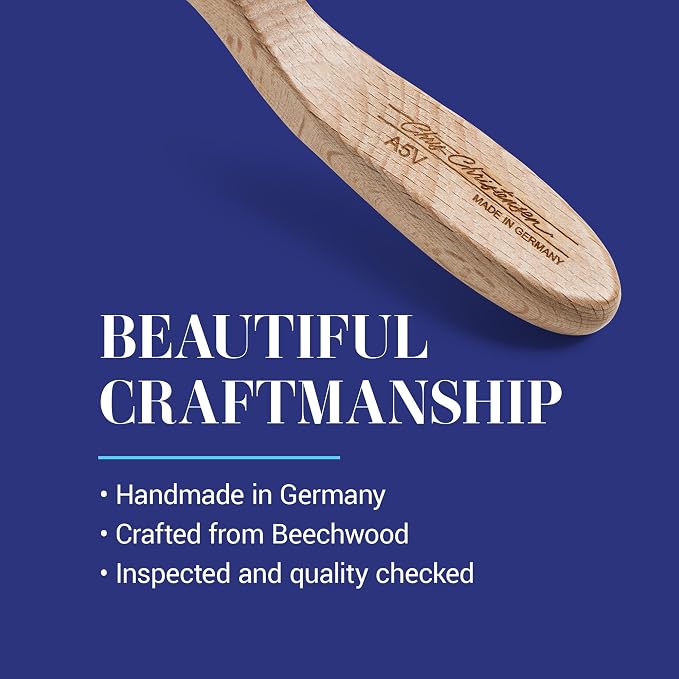 Chris Christensen Mark V Triangle Slicker Brush for Dogs, 12mm Pins, Groom Like a Pro, Handcrafted Lightweight Beechwood Ergonomic Handle, Stainless Steel Pins, A5V. Made in Germany.