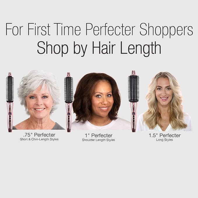 CALISTA Perfecter Pro Heated Round Brush, Lift, Volumize, and Style with No Heat Damage for Healthier Looking Hair, 1.5" For Voluminous Blowouts & Long Hair, Dual Voltage & Adjustable Temp, Rose Gold