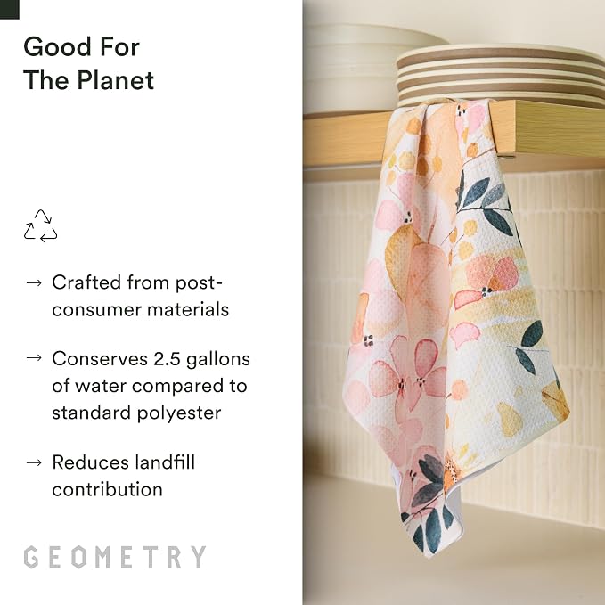 GEOMETRY Kitchen Tea Towels - Quick Dry Microfiber Dish Towels for Kitchen Sleepy Fields, 18" x 30" 1 Pack