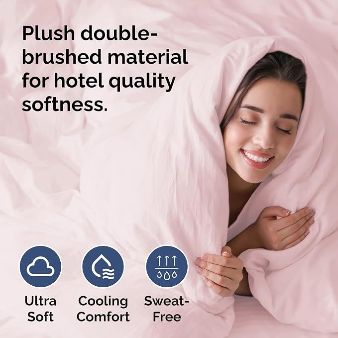 Duvet Cover King Size Set - Extra Soft King Duvet Cover 104" x 90" with 2 Pillow Shams for Women, Men, Kids & Teens - Hotel Luxury w/ Zipper Closures & Ties - Comfy, Cozy & Breathable (Lavender Pink)