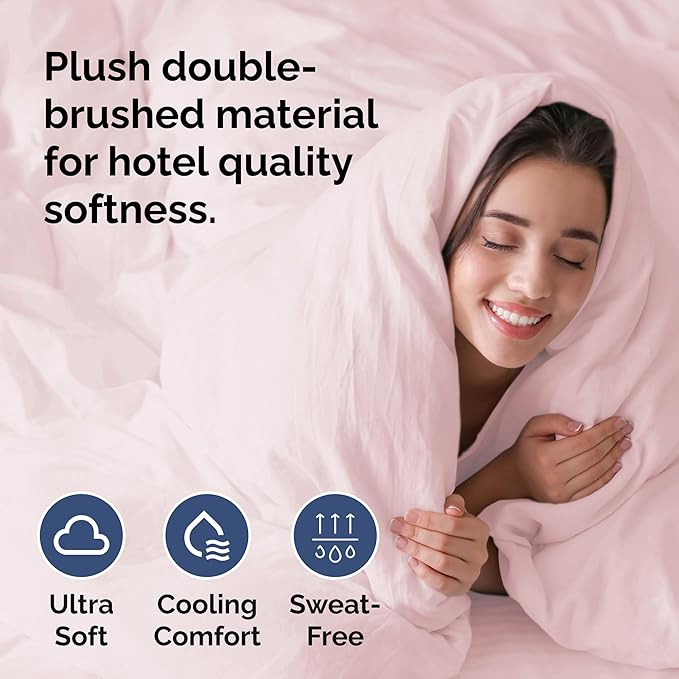 Duvet Cover Cal King Size Set - Extra Soft Cal King Duvet Cover 104" x 98" with 2 Pillow Shams for Women, Men, Kids & Teens - Comfy, Breathable, Hotel Luxury w/ Zipper Closures & Ties (Lavender Pink)