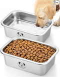 2-Pack Stainless Steel Large Dog Water Bowl, Spill-Proof Metal Dog Food Bowls, Easy Clean Outdoor Dog Water Bowl for Medium Large Dogs, X-Large & Cats 0.85 Gallons