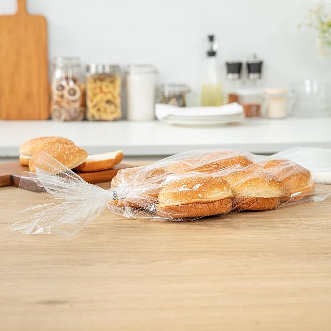 Restaurantware Bag Tek 11 Inch x 20 Inch Bread Bags 250 With Wicket Dispenser Bread Loaf Bags - Micro Perforated Freezer Safe Clear Plastic Baguette Bags Disposable