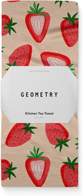 GEOMETRY Spring Kitchen Towels - Quick Dry Microfiber Cloth Spring & Summer Dish Towels for Kitchen Drying - Premium Quick Dry Towel - Strawberry Shortcake, 18" x 30" - 1-Pack