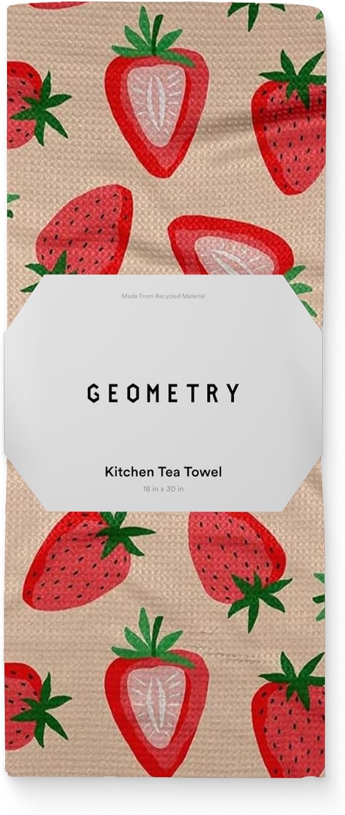 GEOMETRY Spring Kitchen Towels - Quick Dry Microfiber Cloth Spring & Summer Dish Towels for Kitchen Drying - Premium Quick Dry Towel - Strawberry Shortcake, 18" x 30" - 1-Pack