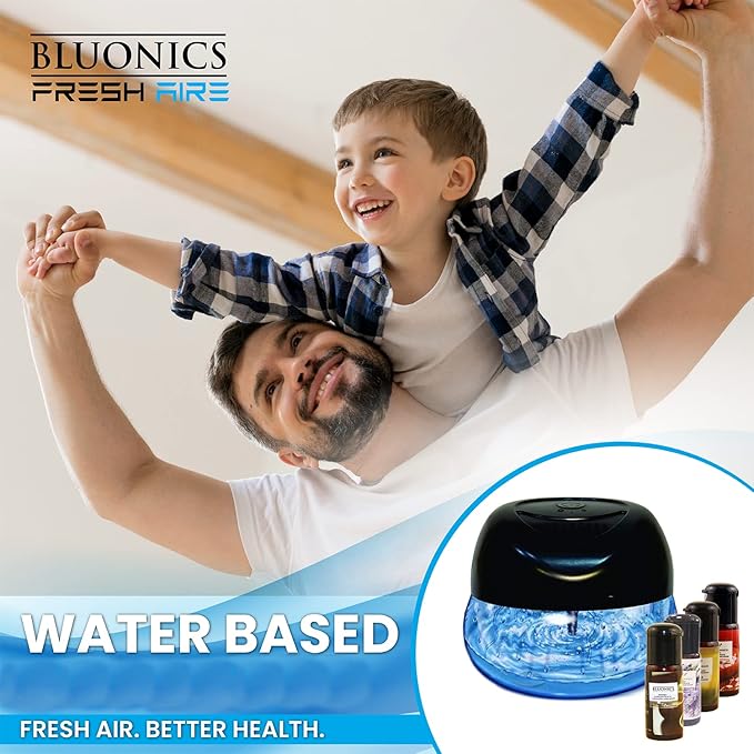 Bluonics Fresh Aire Water Air Washer, Water-Based Air Revitalizer & Room Freshener with 7-Color LED Night Light and Relaxing White Noise for Home, Bedroom, Office