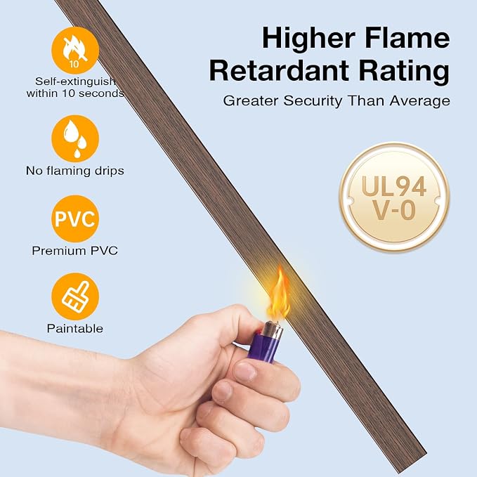 Delamu 157in Cord Covers for Wires on Wall, One-Cord Cord Hider, TV Cord Hider for Wall Mounted TV, Wire Hider Wire Covers for Cords on Wall, Cable Raceway for Home & Office, W0.55 H0.4in, Cherrywood