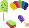 Reusable Chenille Microfiber Dust Duster, 2026 New Electrostatic Fleece Refills with Extendable Handle for Furniture, Electronics, Blinds, Car Interior – Lightweight, Washable (1handles+5refills)