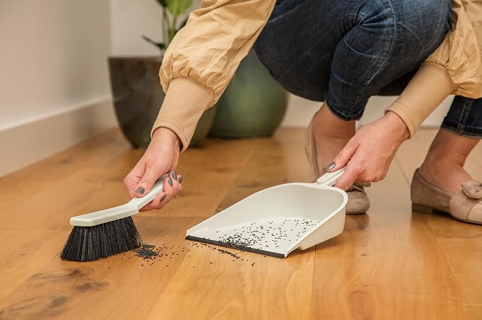 York Hand Brush and Shovel Broom and Dustpan Set Dustpan Dustpan Set Dustpan Cleaning Set Made of Regranulate Grey 23 x 32 x 11 cm